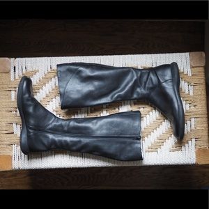 Camper knee high black leather boots, sz 36